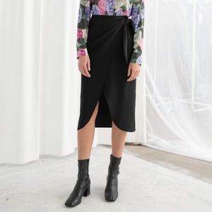 & Other Stories Midi Sarong Skirt in Black